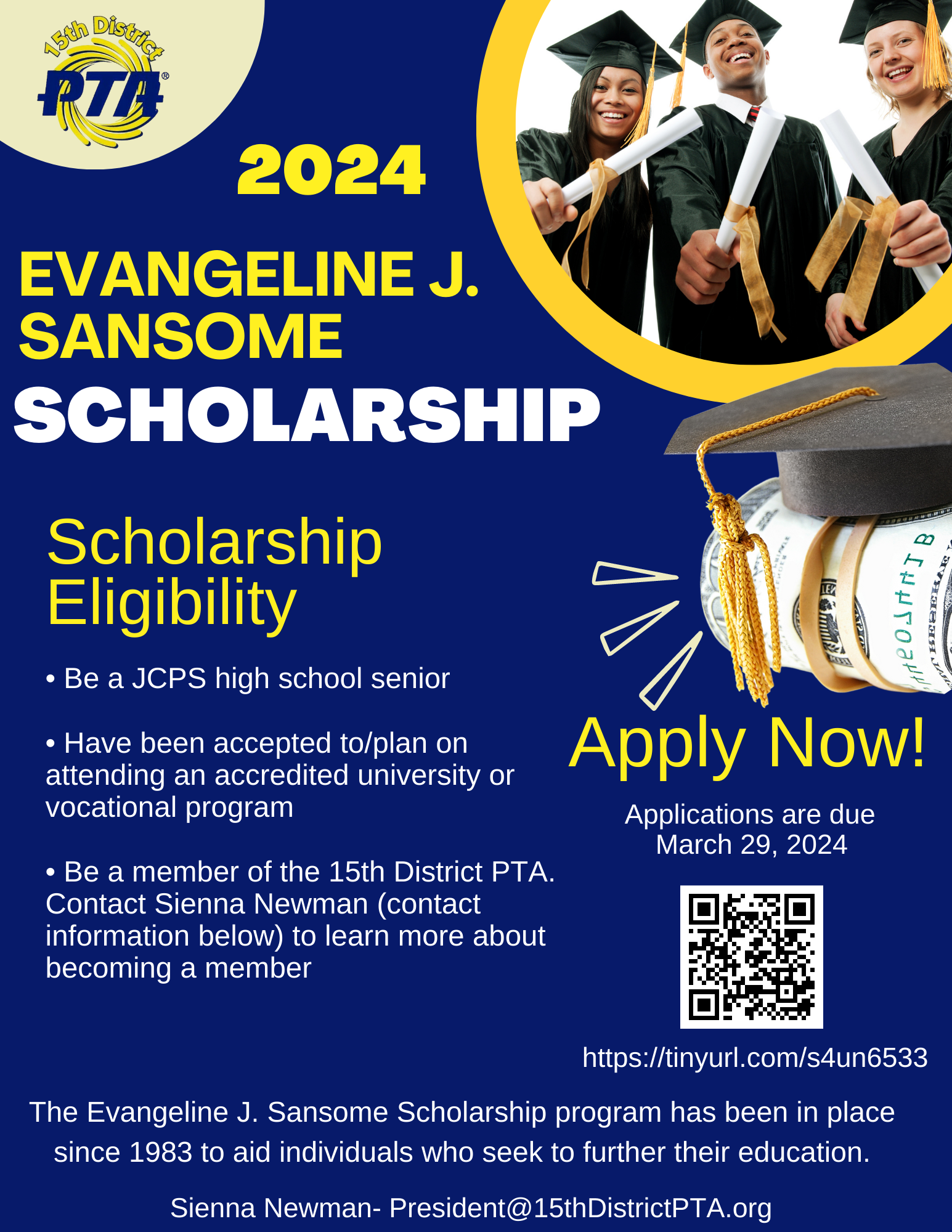 Evangeline Sansome scholarship