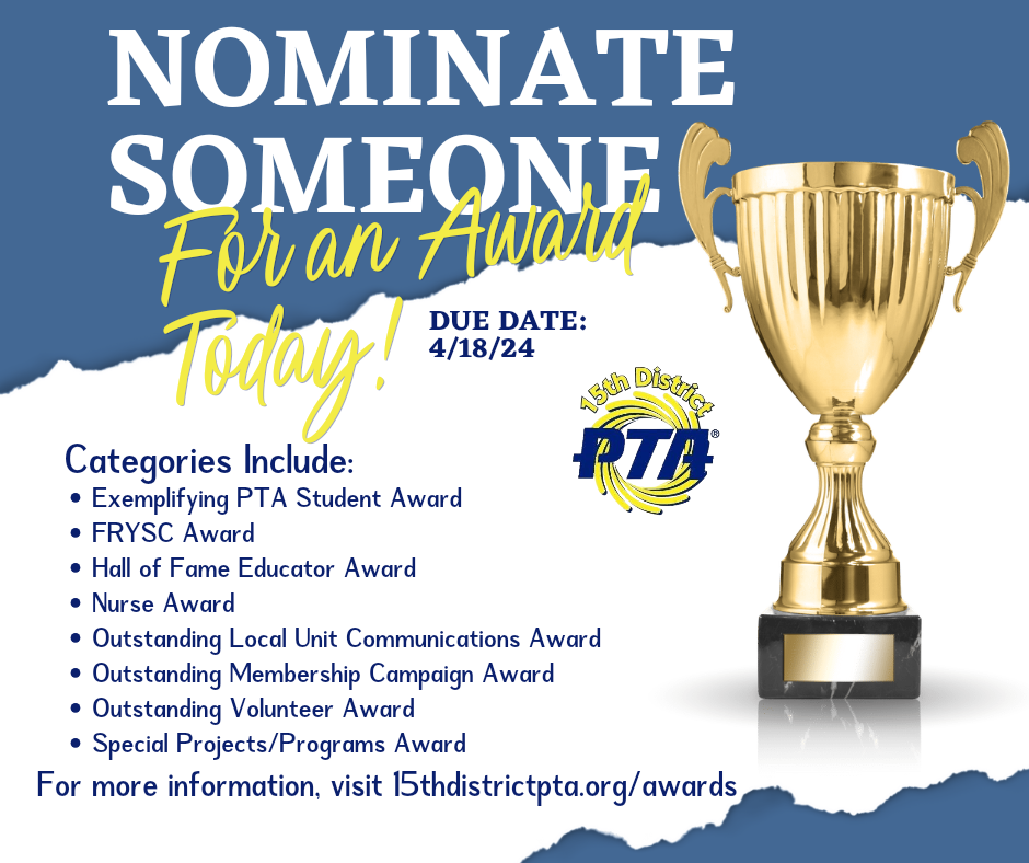 Reminder: Nominations Open for District Awards